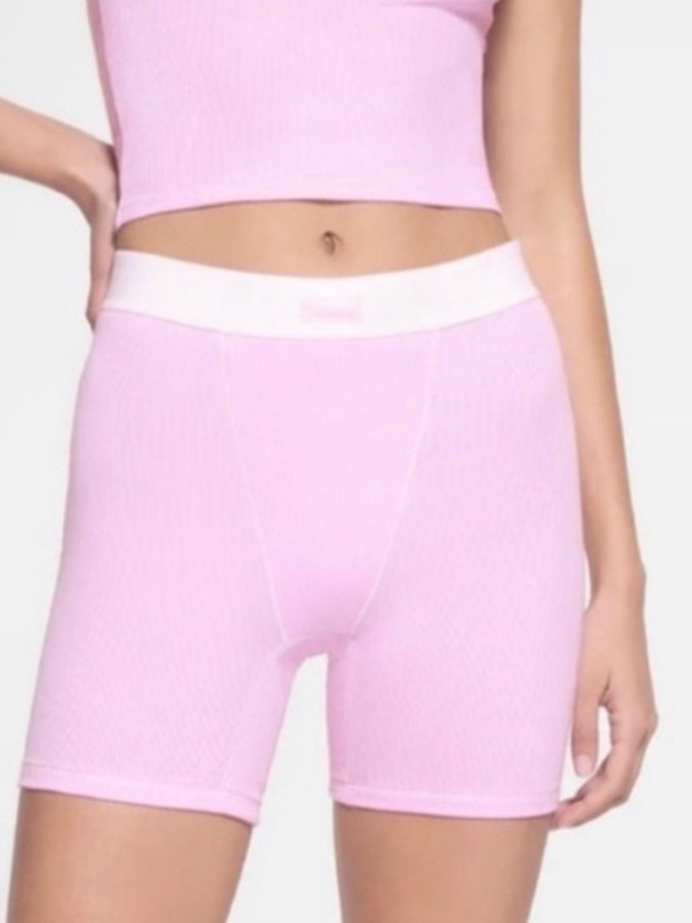 NWOT SKIMS Cotton Ribbed Boxers in cherry blossom? XL